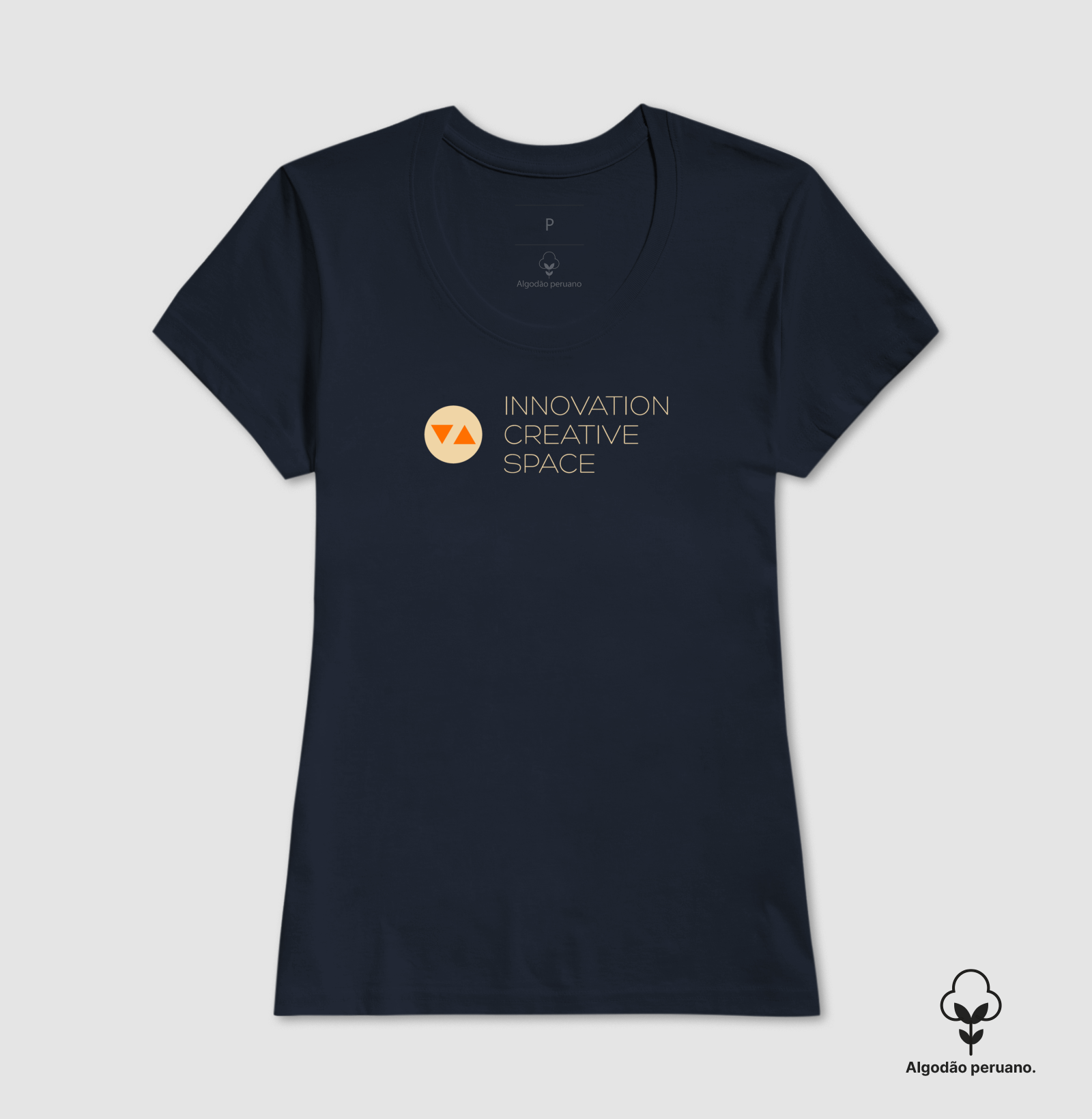 Camiseta Feminina Innovation Algodão Peruano Logo Color Invert Frente - ICSart Store: Criada para artistas